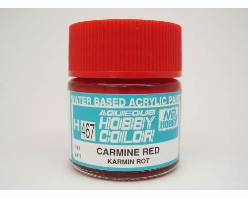 Mr. Hobby Aqueous Hobby Color H467 Carmine Red - Carmine Red (10ml) modeling