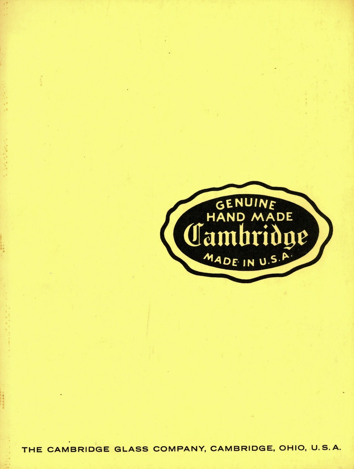 Cambridge Ohio Fine Handmade Table Glassware - Types / Catalog Reprints Book