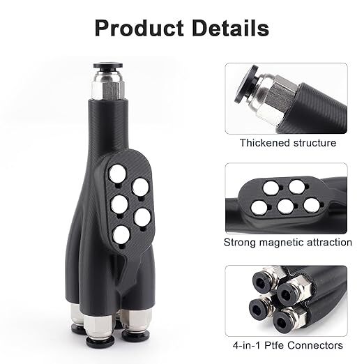 4-in-1 PTFE Adapter For Bambu Lab 3D Printer Accessories AMS Tubing Connectors