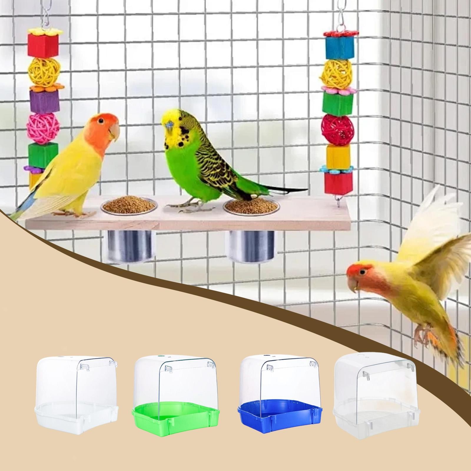 Bird Bath for Cage Bird Bathtub Practical Spacious Easy to Use Bathing Tub for