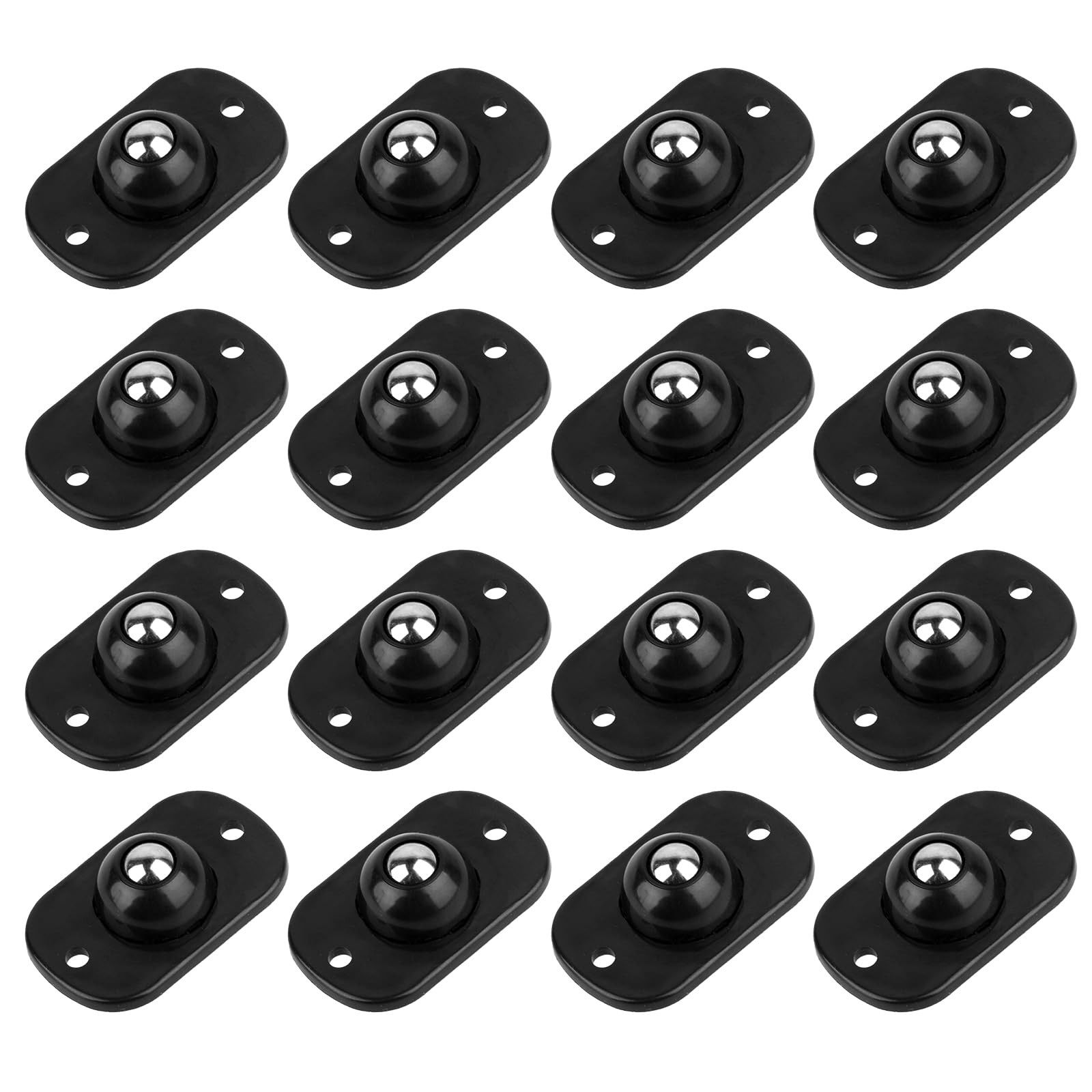 16 Pcs Self Adhesive Mini Caster Wheels 360° Swivel Appliance Black 
