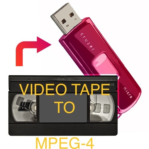 TAPE TRANSFER SERVICE * 35 VIDEO TAPES to Flash Drive MPEG4  VHS VHS-C MiniDV..