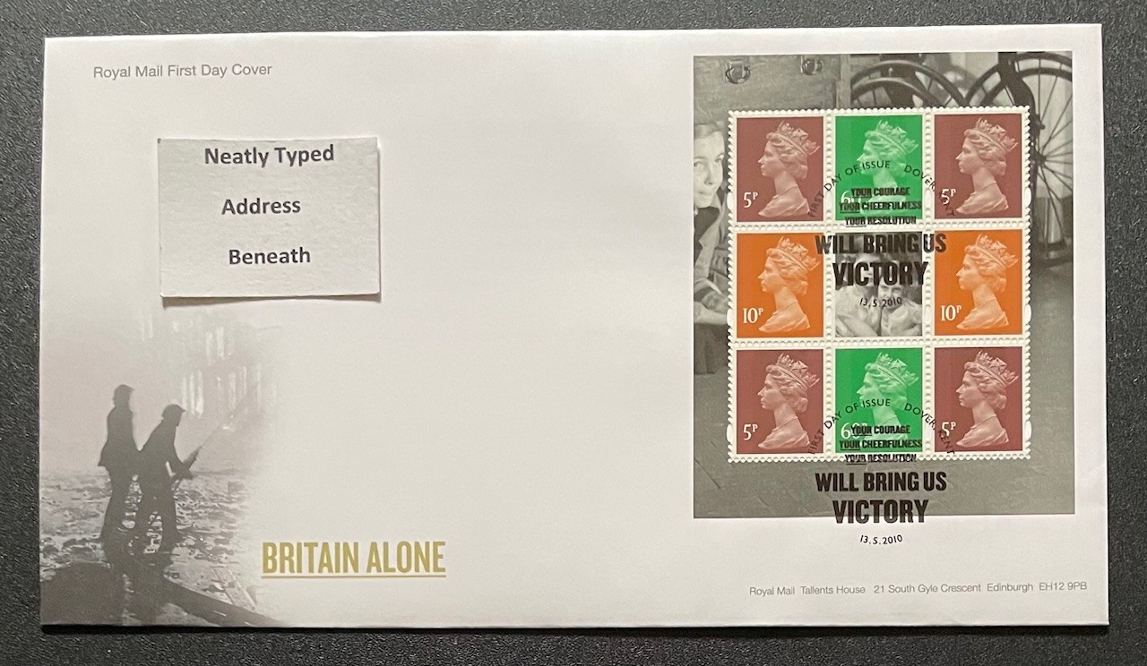 2010 Britain Alone DX51 Prestige Booklet Pane RM FDC. With Dover Special H/S.