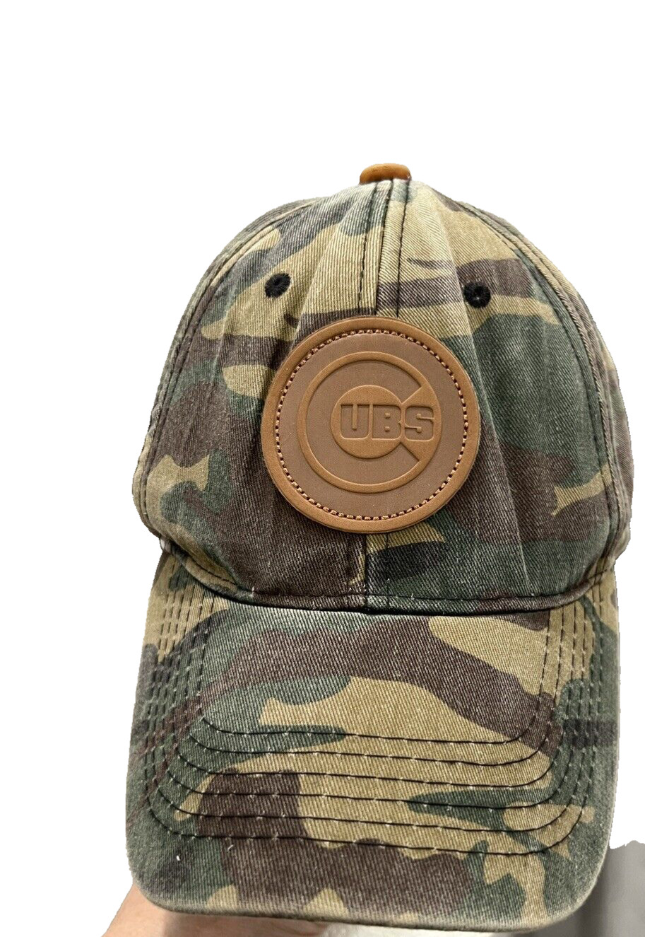 Melonwear Chicago Cubs Camouflage with Leather like Cubs Emblem Hat Cap