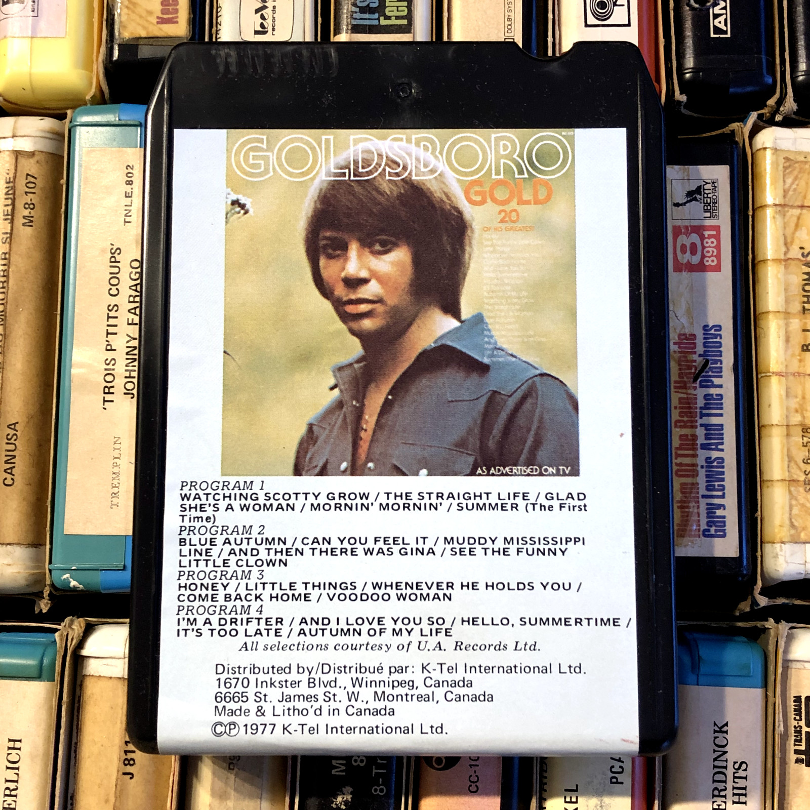 Bob Goldsboro : 20 of his greatest hits 1977, 8 Track Tape (K-Tel) CANADA