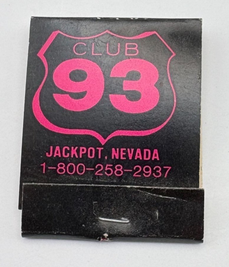 Bartons Club 93 Casino Restaurant Matchbook Vintage Matches Jackpot NV