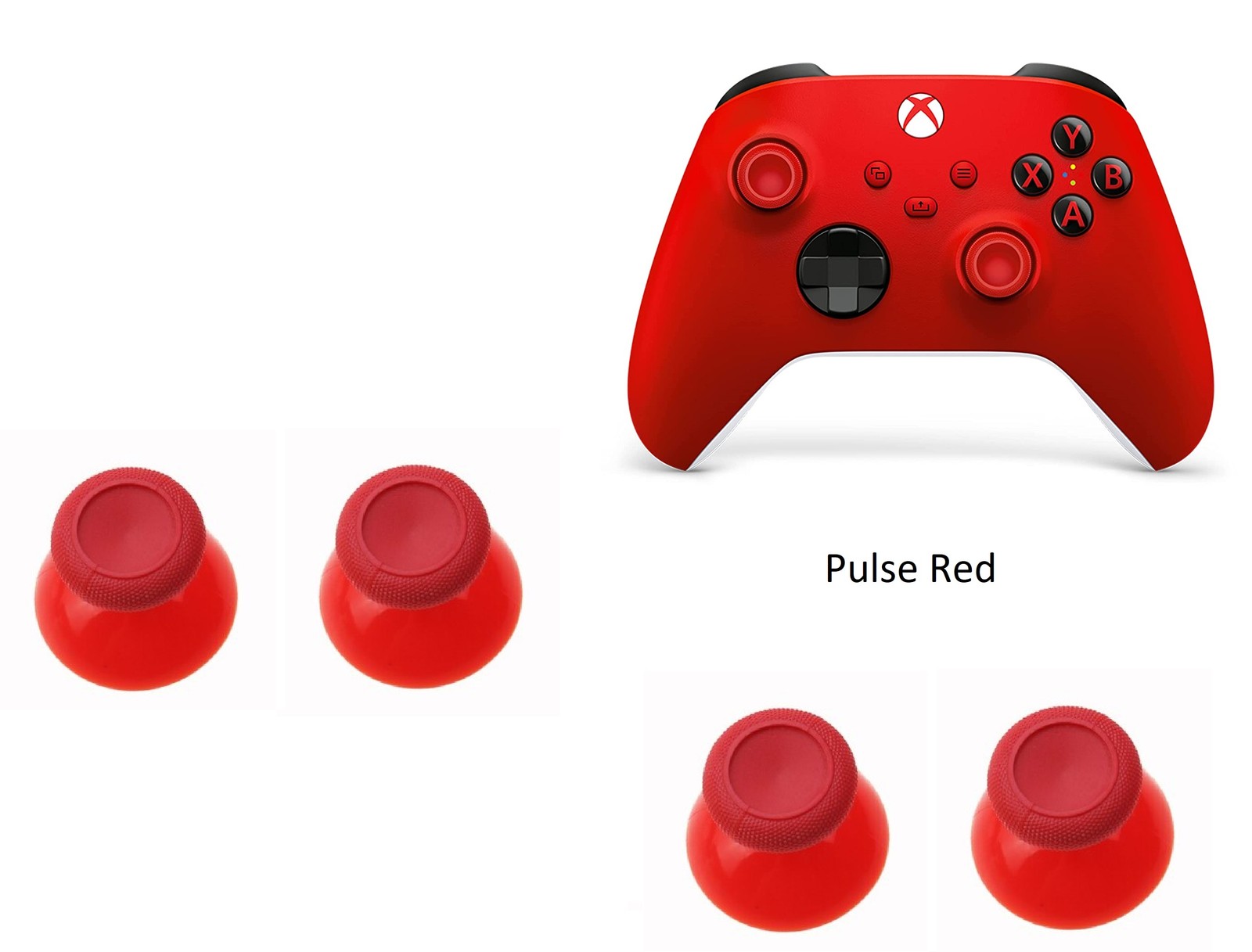 Microsoft Xbox One Series S X 4pc Analog Thumbstick Joystick Pulse Red 1914