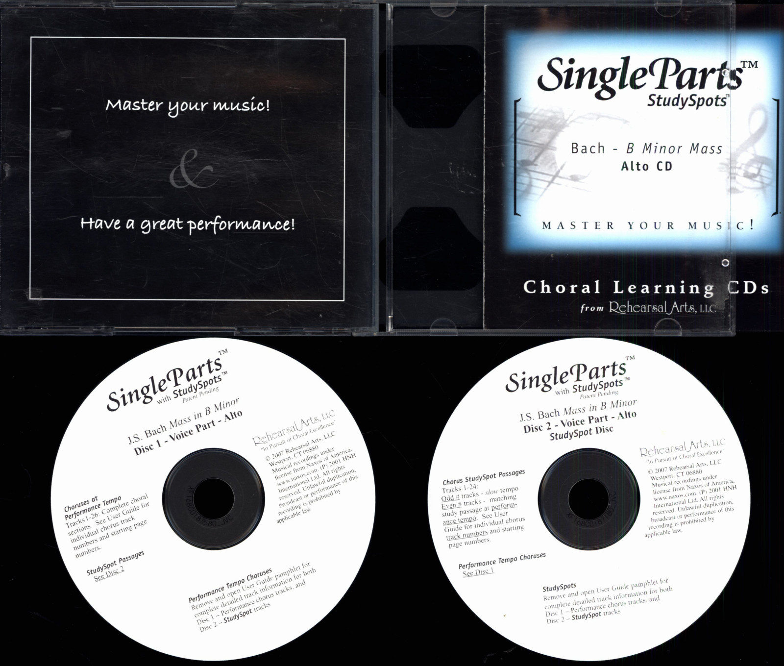 2 CD'S SINGLE STUDY SPOTS BACH B MINOR MASS ALTO CD CHORAL LEARNING