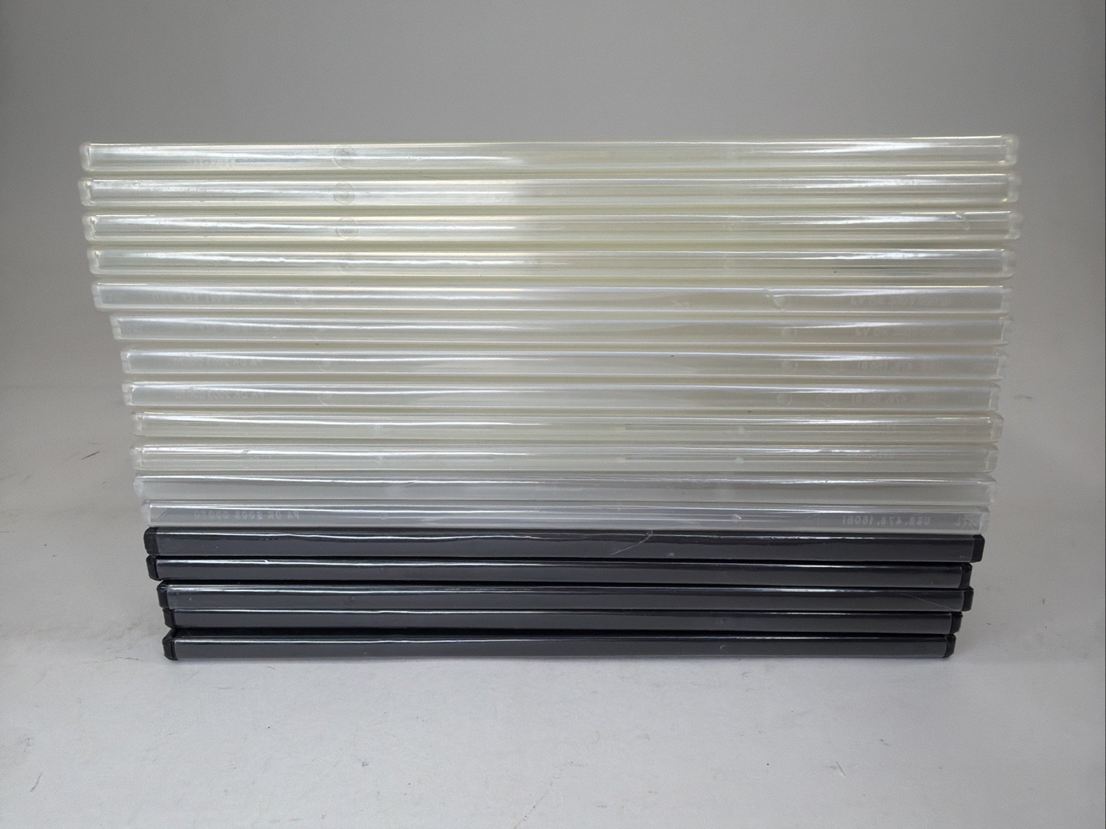 Lot Of 17 Empty Blank Slim Size 5 Black 12 Clear DVD Replacement Cases