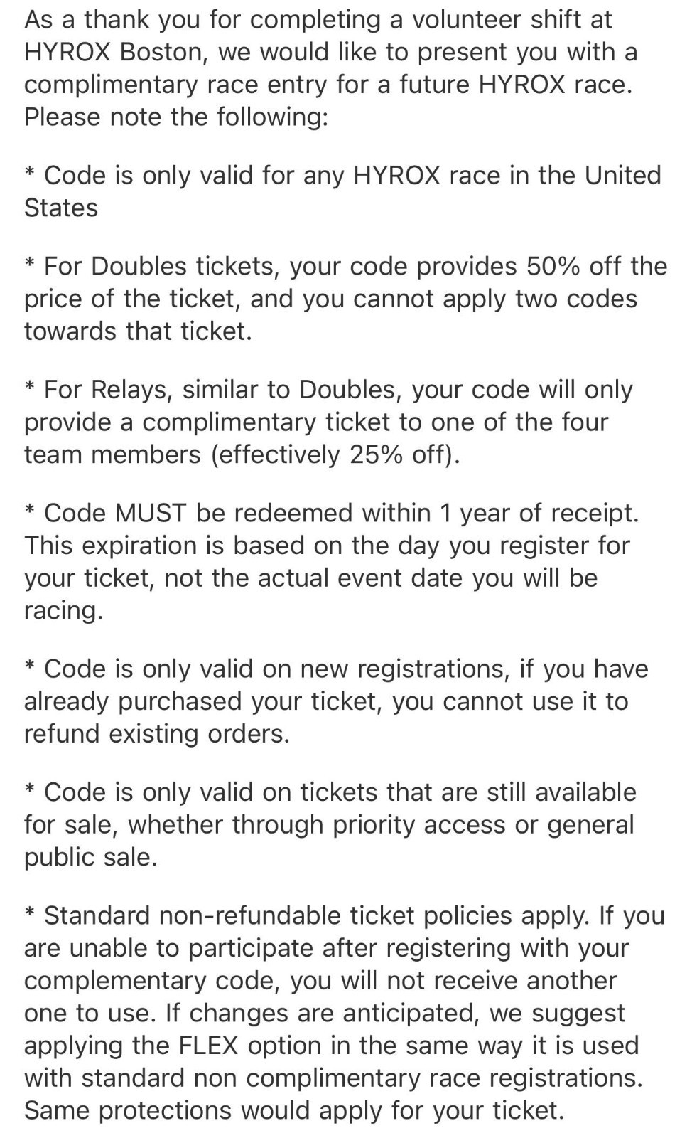 Hyrox Race Ticket Entry Code (Valid for any US Race)