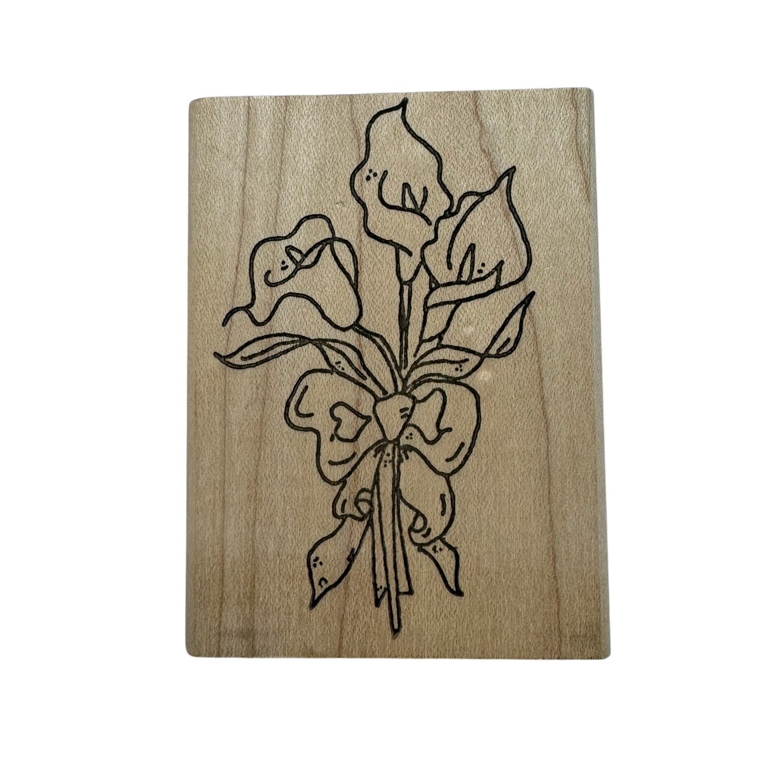 RUBBER ROMANCE Calla Lily Wood and Rubber Stamp Flower Bouquet