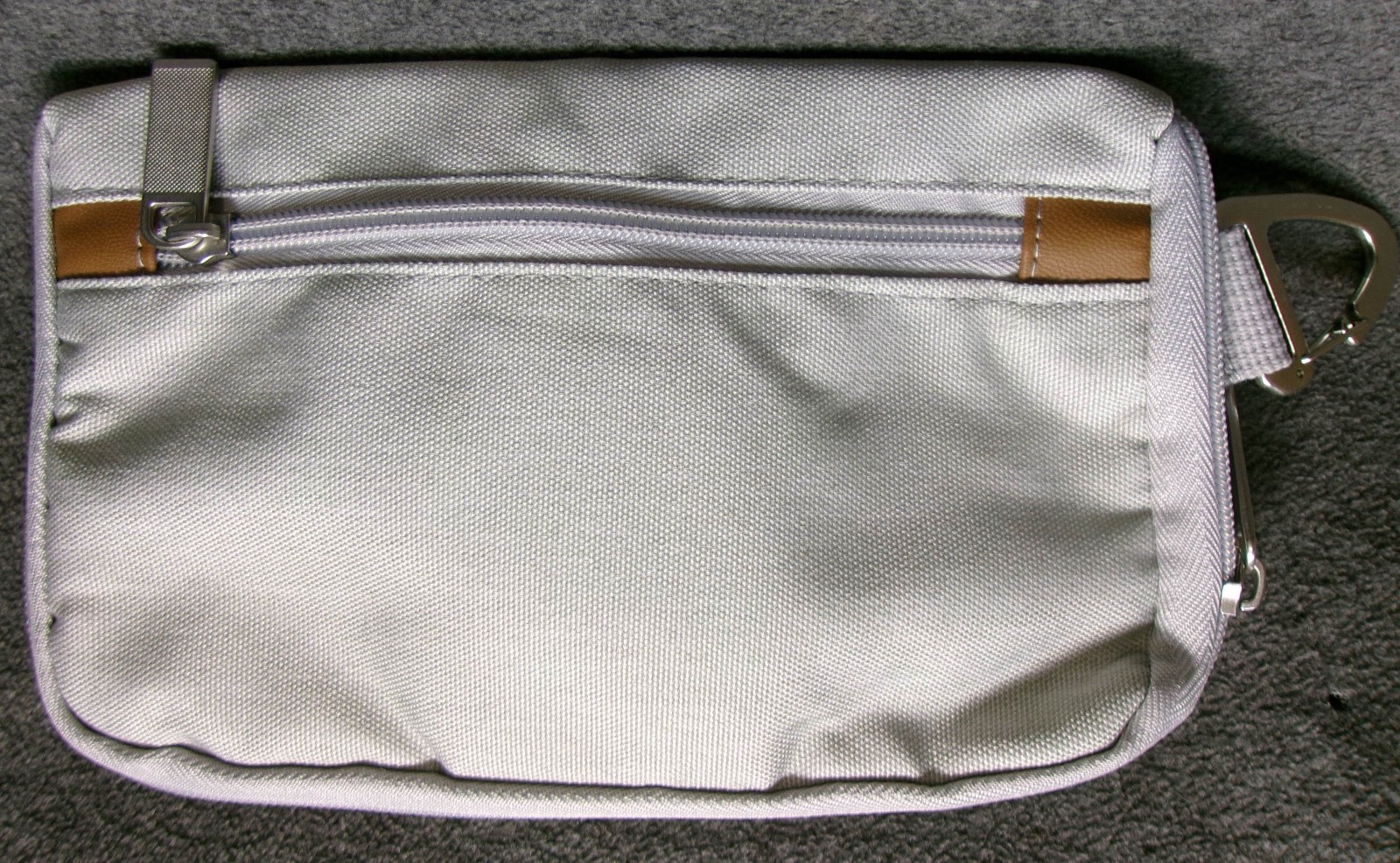 Gemline 8"x5" - Office Travel Pouch - Clutch - Toiletry Bag - White Gray - NWOT