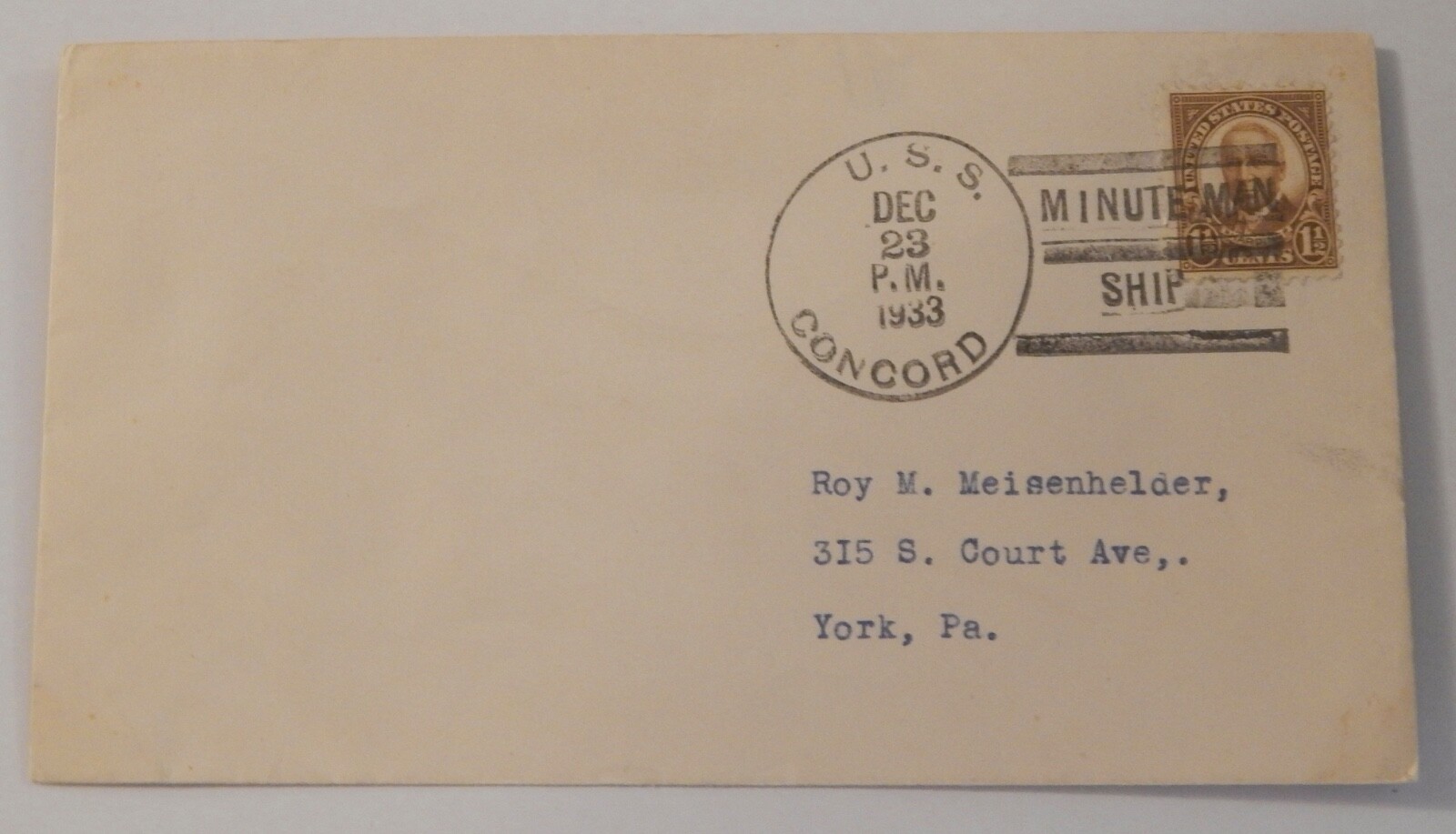 USS Concord (CL 10) December 23 1933 "Minuteman Ship"