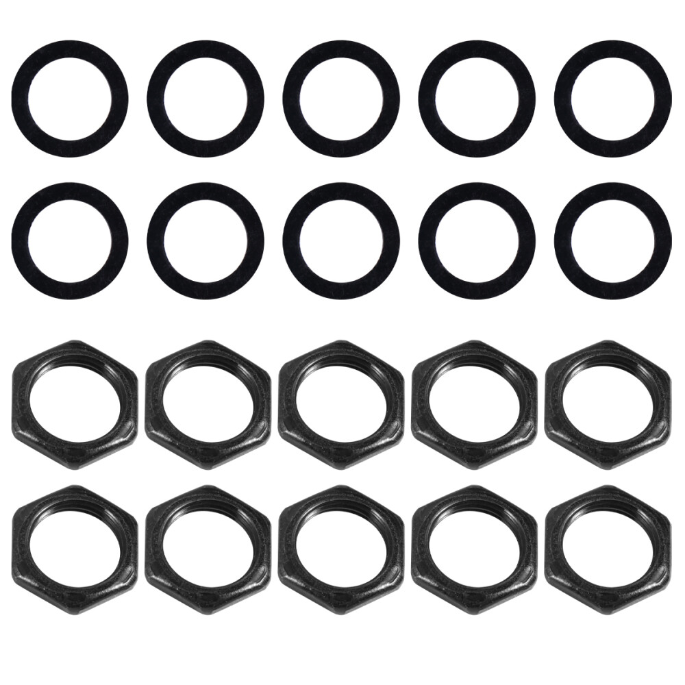 20PCS M9 Guitar Nut Gasket Potentiometer Nut Gasket (10 Nut + 10 Gasket)