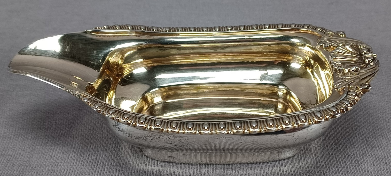 William Bateman I London Shell Egg & Dart Sterling Silver Pap Boat C.1826