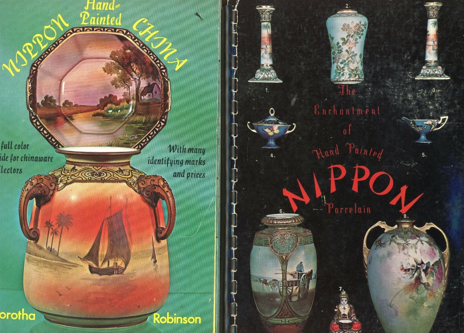 Hand Painted Japanese Nippon Porcelain Patterns Marks / 2-Vol. Book Set + Values
