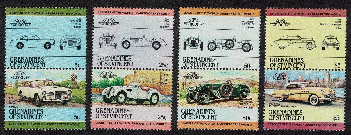 St. Vincent Gren Automobiles 8v 1984 MNH SG#339-346