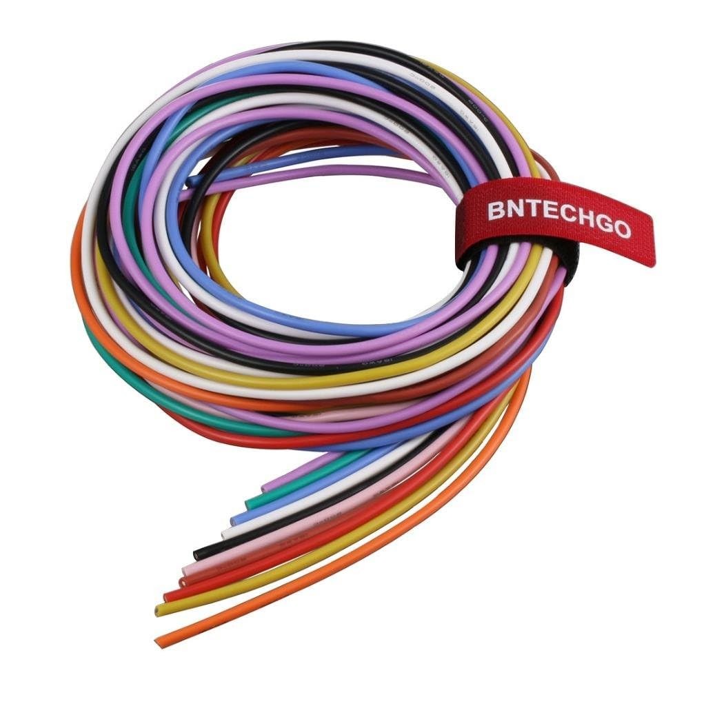 BNTECHGO 16 Gauge Silicone Wire Kit 10 Color Each 5 ft Flexible 16 AWG Stranded 