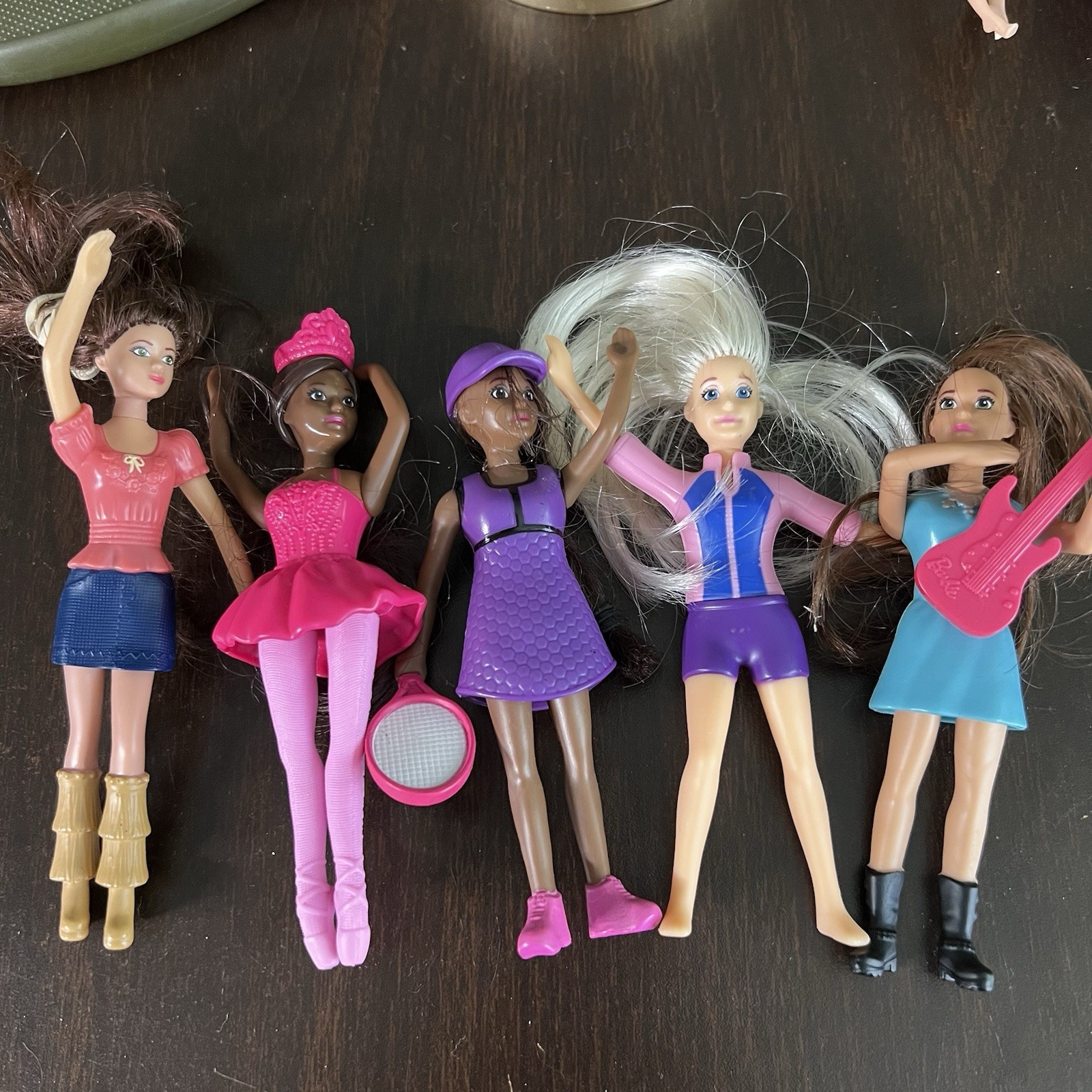 Barbie McDonalds Happy Meal 6pc Mini Doll Figure Lot. 1-2014 & 5-2019 - 5" dolls