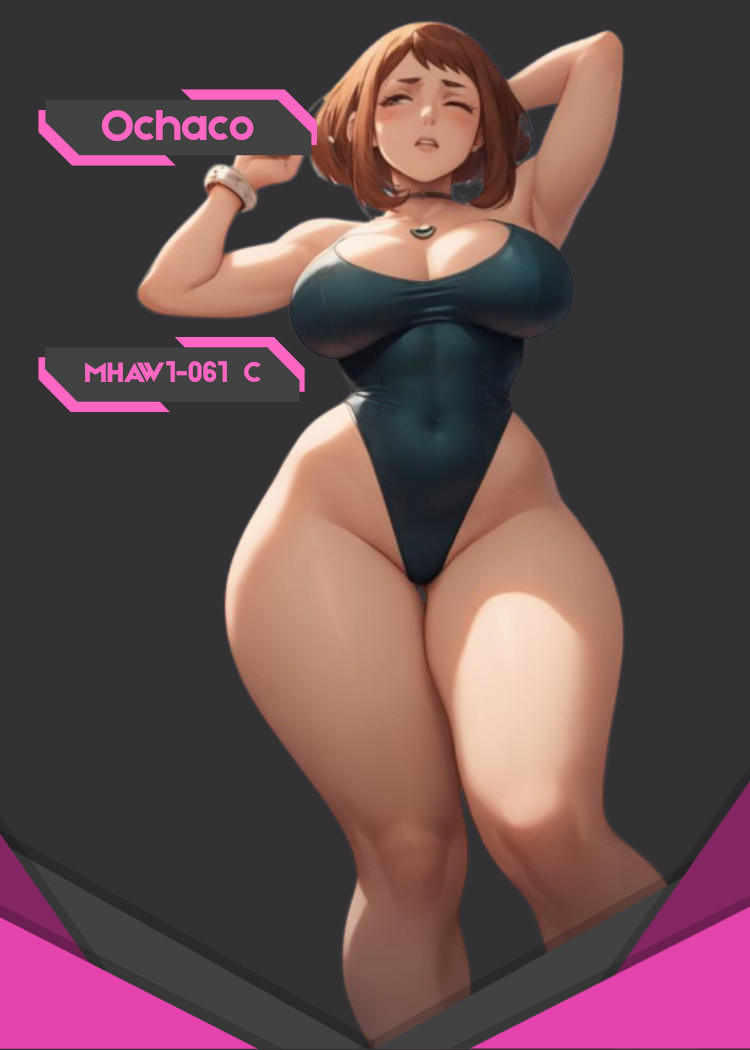 Ochaco Uraraka  - Sexy Waifu Card -Custom DIY Fan Art Card Common MHAW1-061