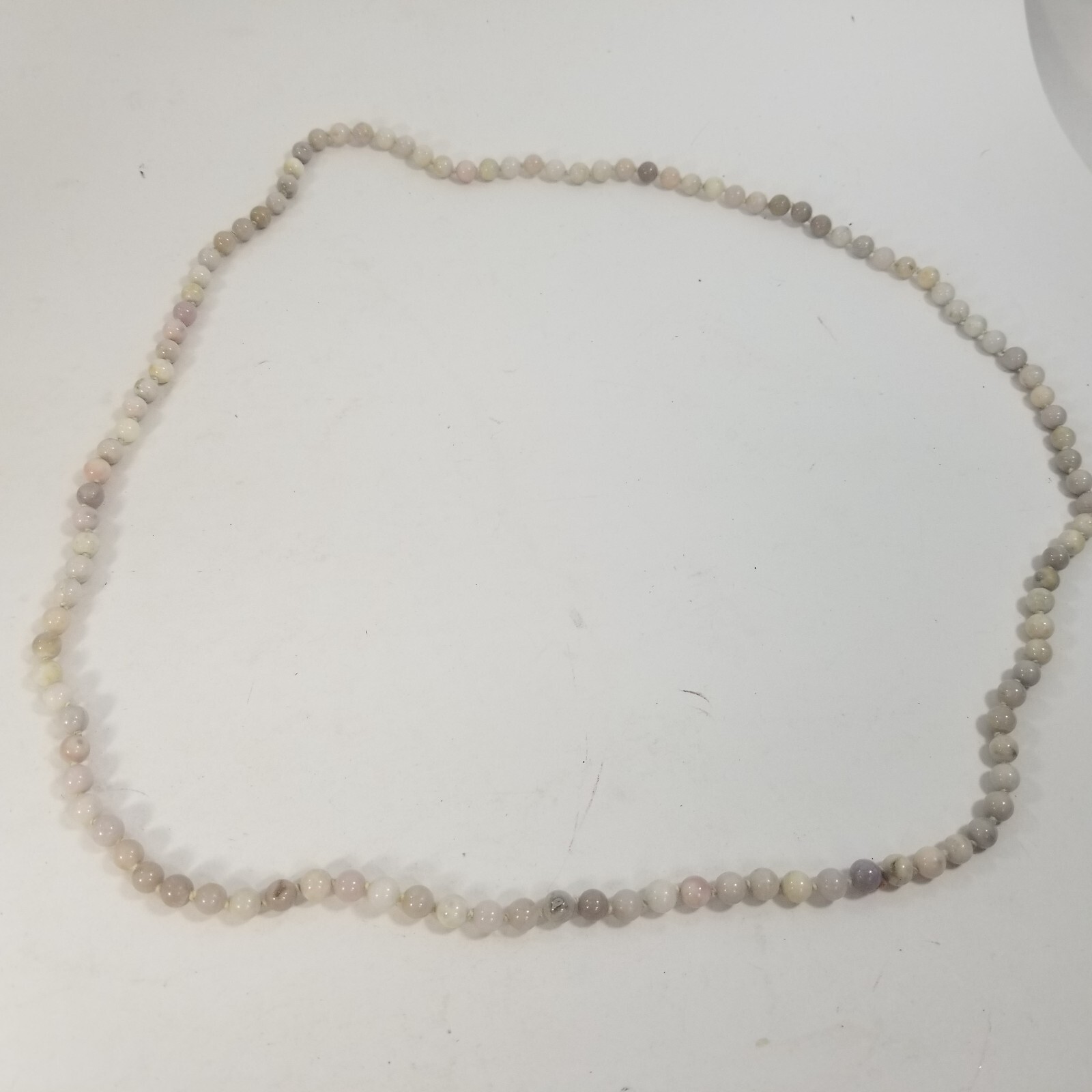 Vintage Hand-Knotted Stone Beaded Necklace Continuous 29"