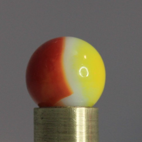 VITRO AGATE MARBLE ALL RED SUNSHINE YELLOW OPAQUE WHITE 5/8" VINTAGE GLASS PATCH