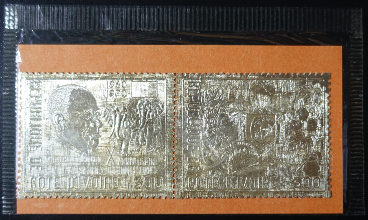 Silver Stamps from Ivory Coast - Airmail Pa No. 47 + No. 309 Independence