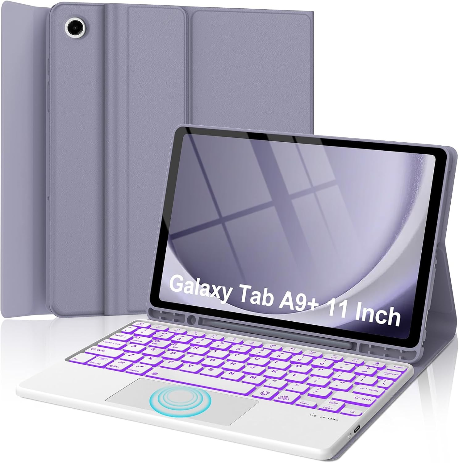 Case for Samsung Galaxy Tab A9 Plus 11", Detachable Folio Keyboard, S Pen Holder