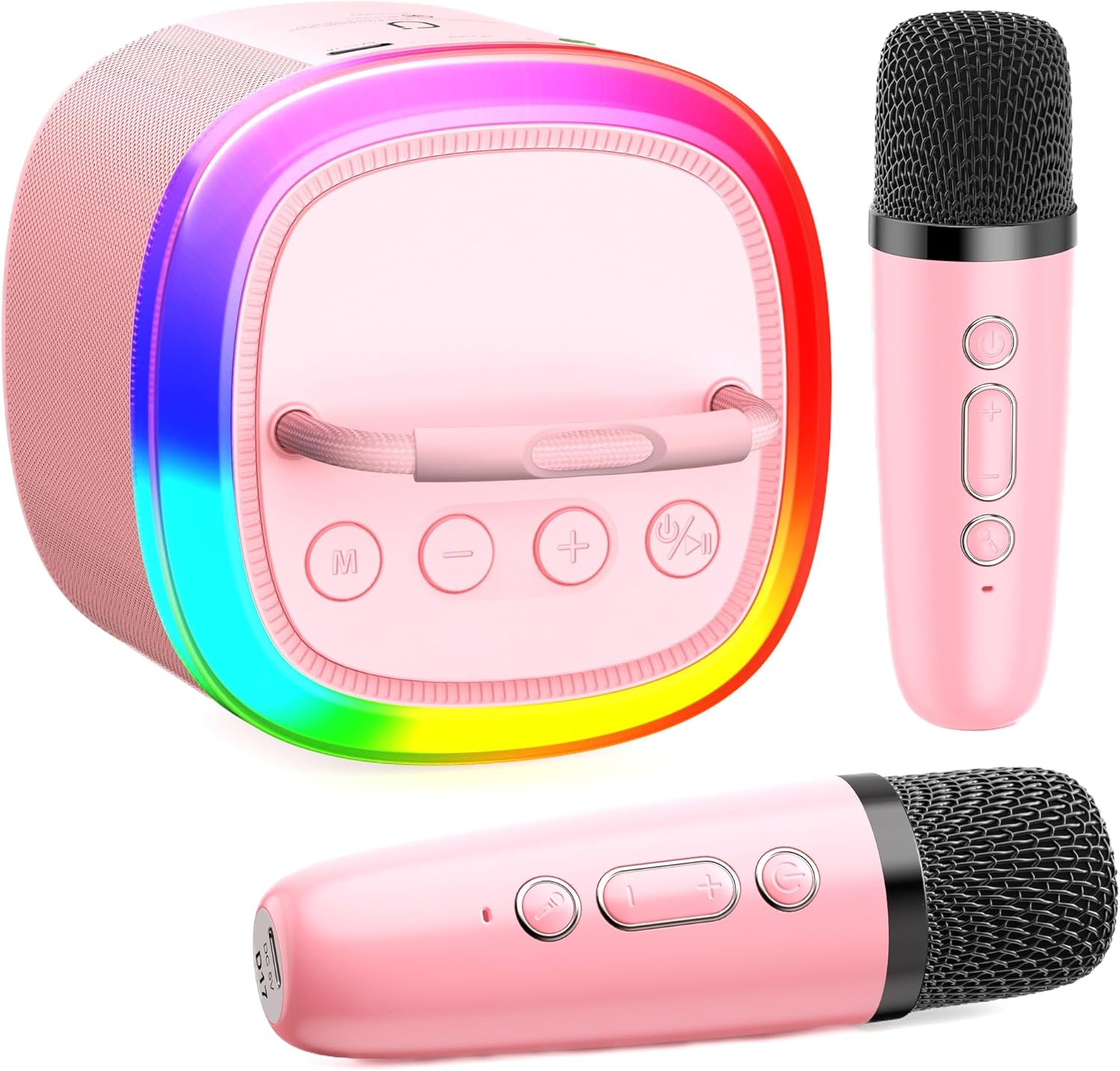 Karaoke Machine for Adults Kids, Mini Karaoke Machine with 2 Wireless Microphone