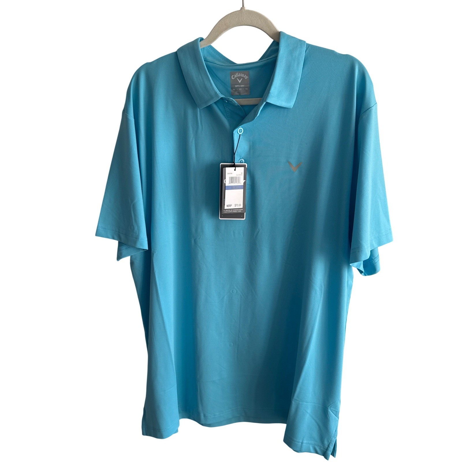 Callaway Mens Opti-Dri Golf Polo Shirt Blue Grotto XL CGKSF0B6 NWT