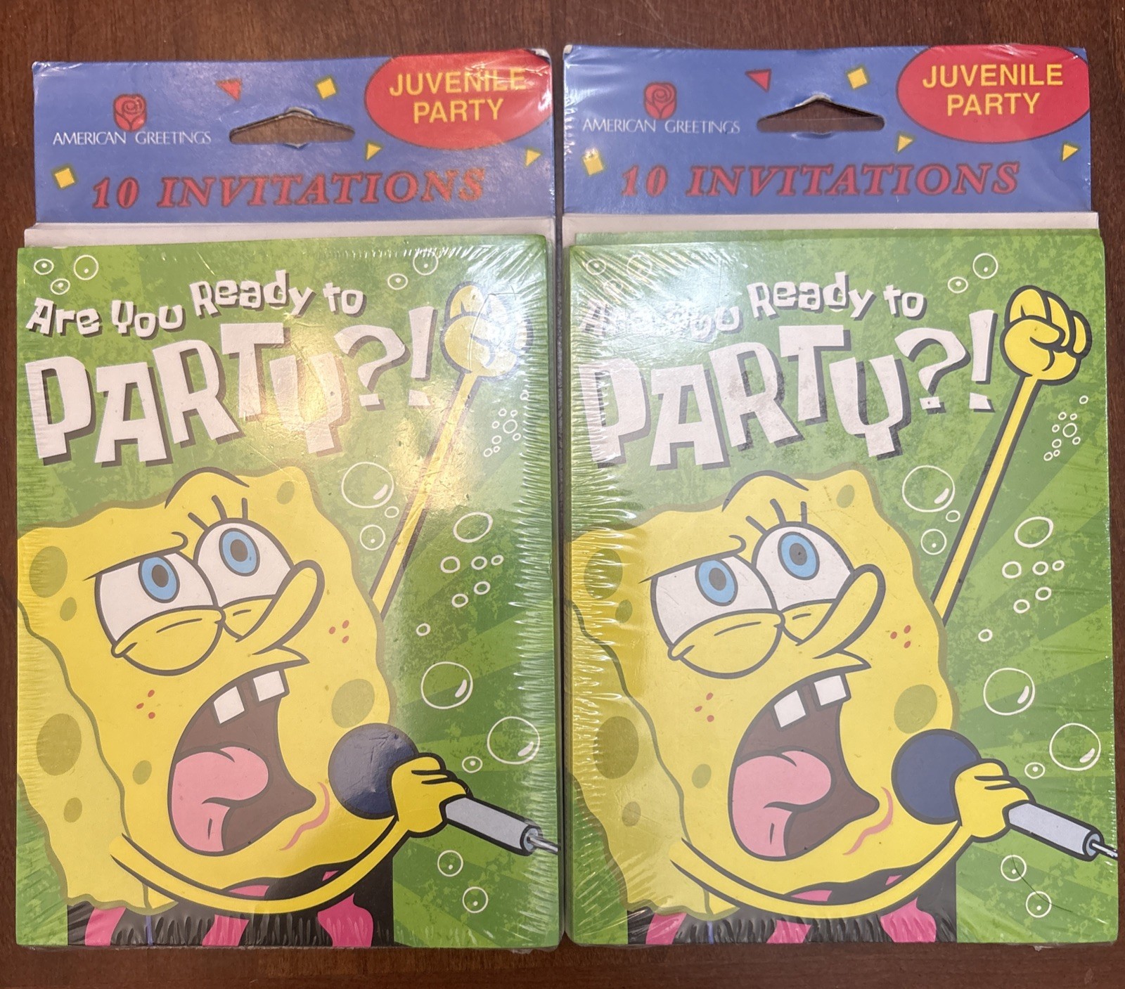 2 Packages of vintage spongebob squarepants Birthday Party Invitations New