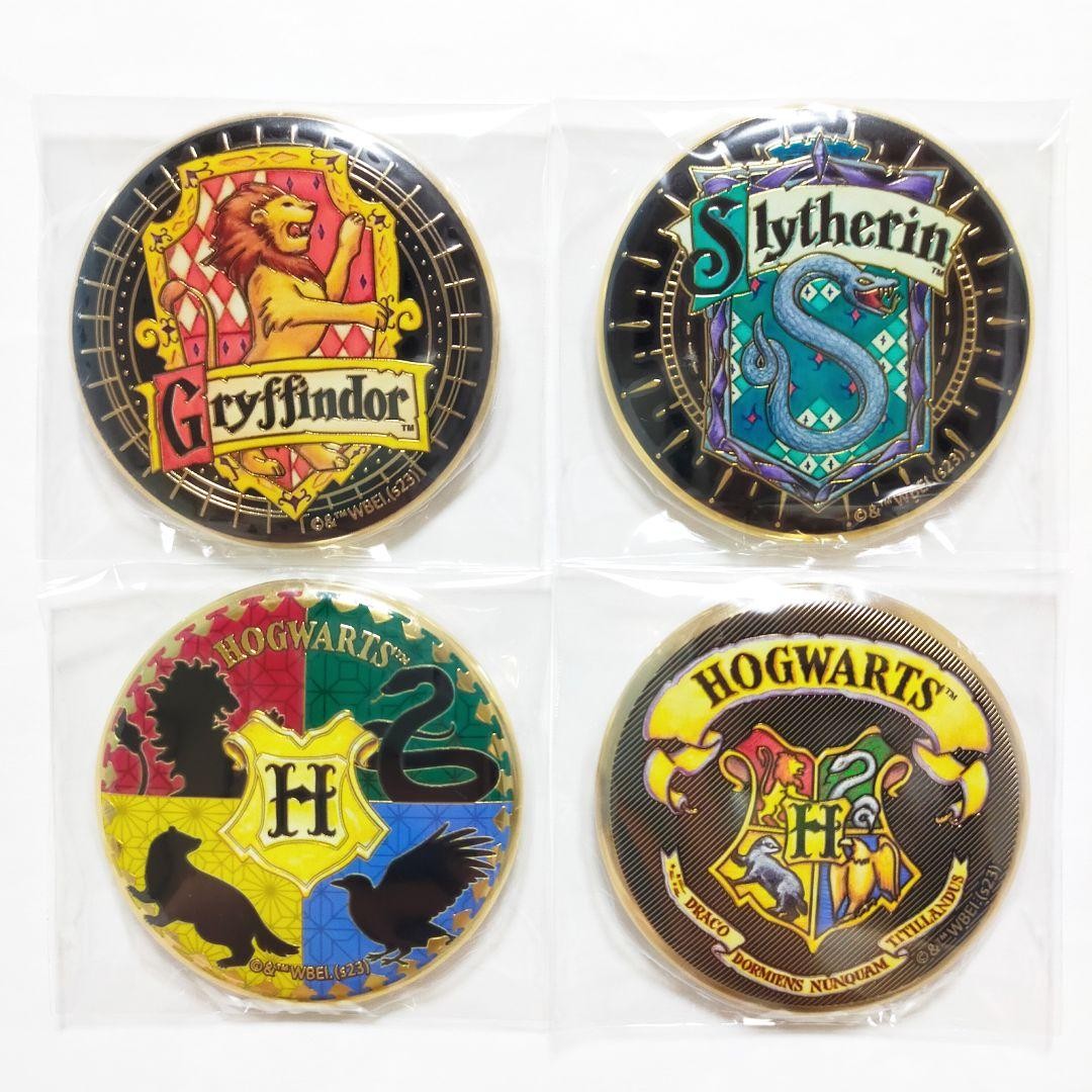 Harry Potter Gold Badge Set Gryffindor Slytherin Emblems