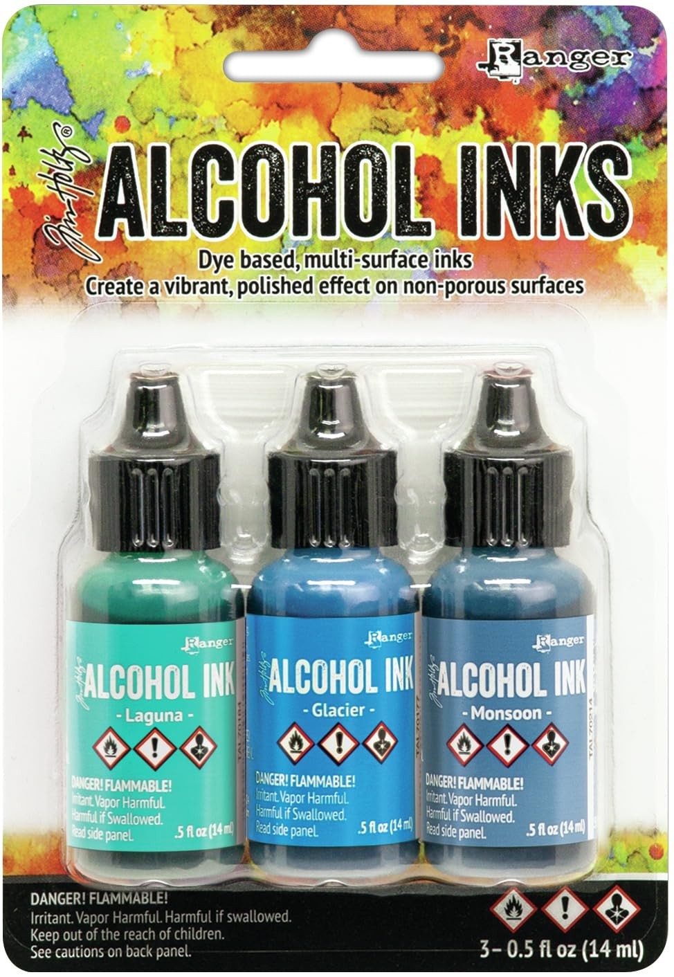 Tim Holtz - Alcohol Ink 3PKG, Teal/Blue Spectrum