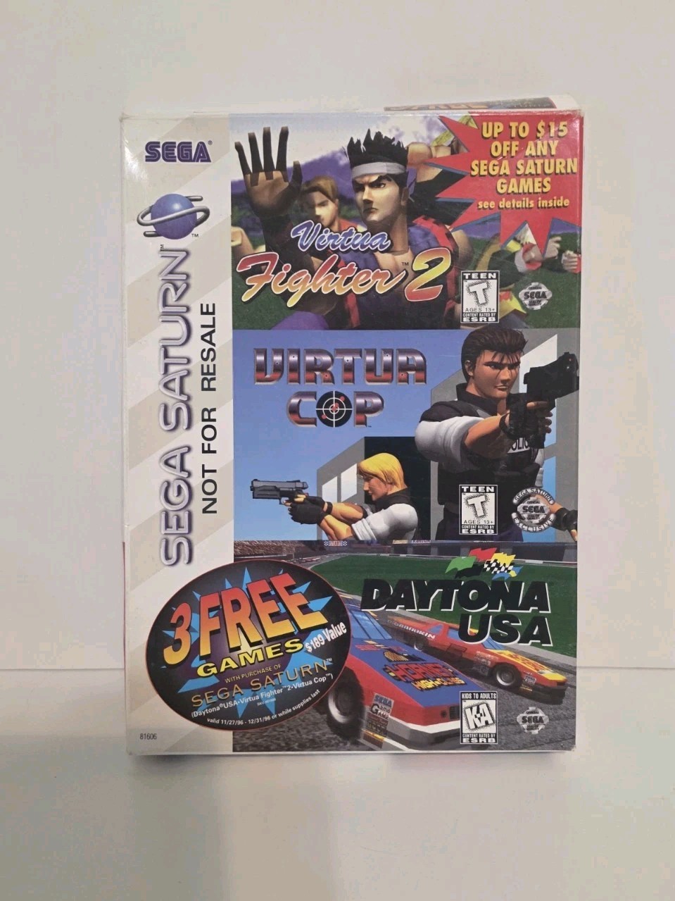 Sega Saturn Not For Resale Virtua Fighter 2 / Virtua Cop / Daytona USA BOX ONLY