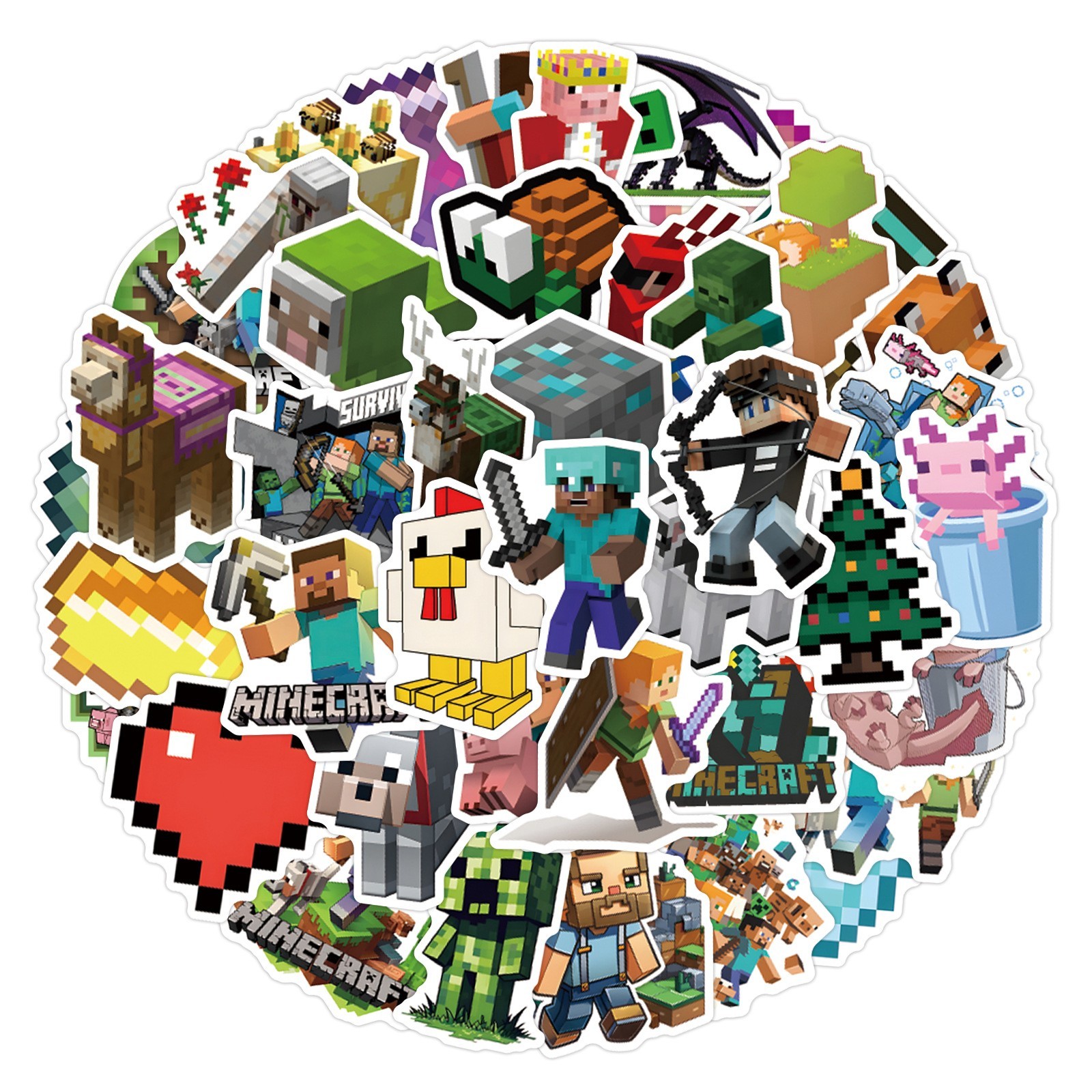 110 MINECRAFT vinyl STICKERS waterproof FREE SHIPPING!!!!  FAST!!!