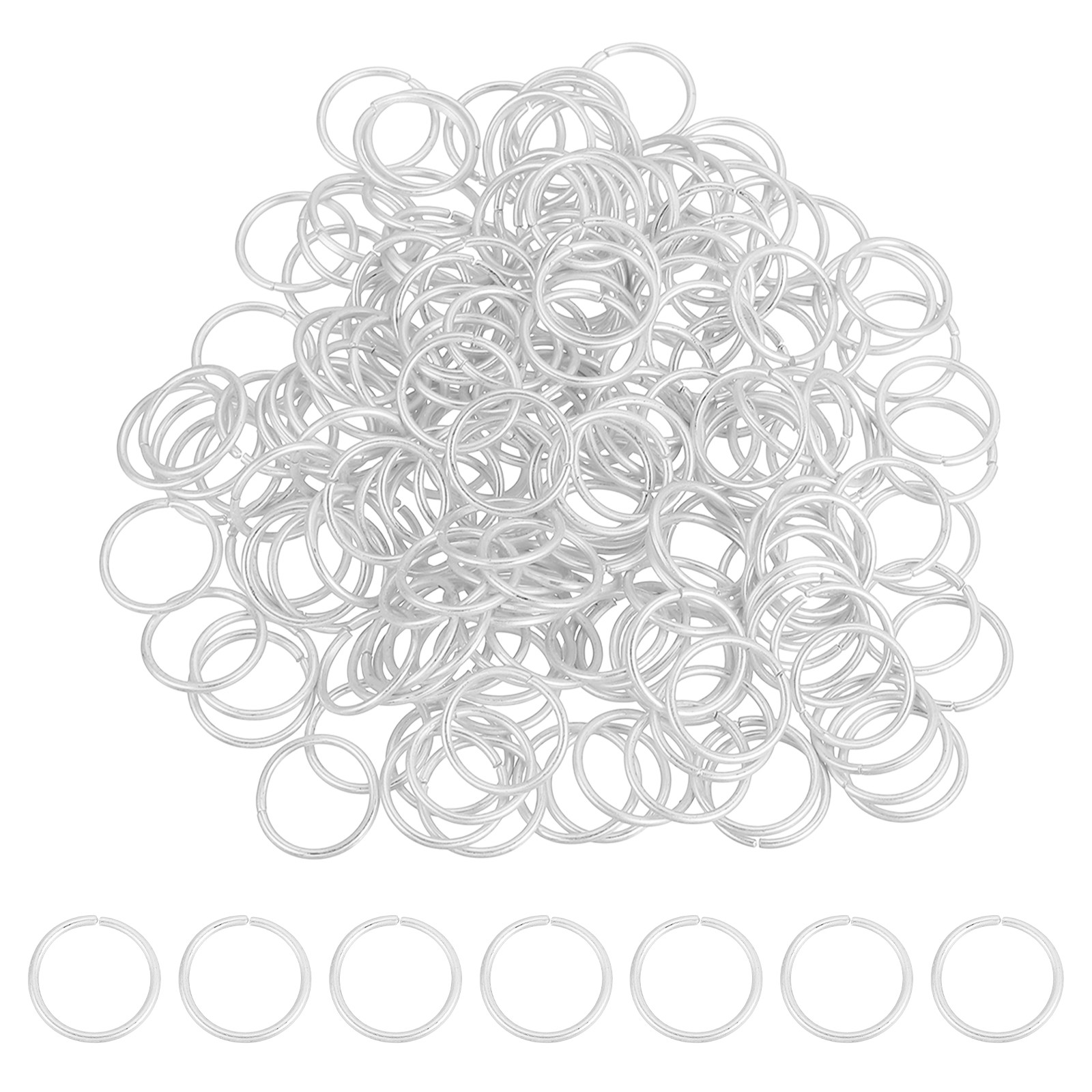 200 Pcs Open Jump Rings, 14mm Split Metal Ring 1.2mm Thick Connect, Mute Silver