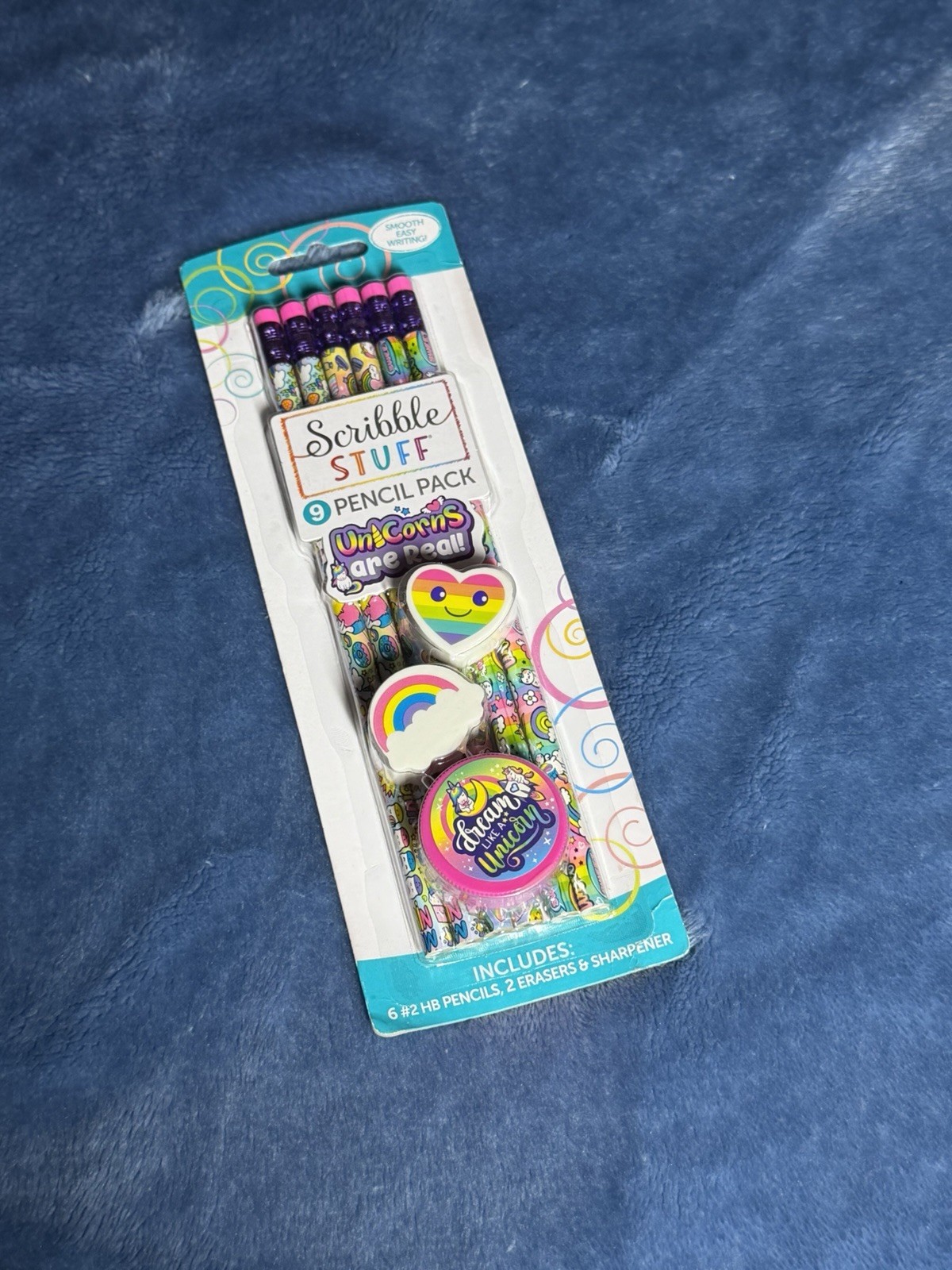 Scribble Stuff Multicolor Unicorns Pencil Pack with Erasers & Sharpener