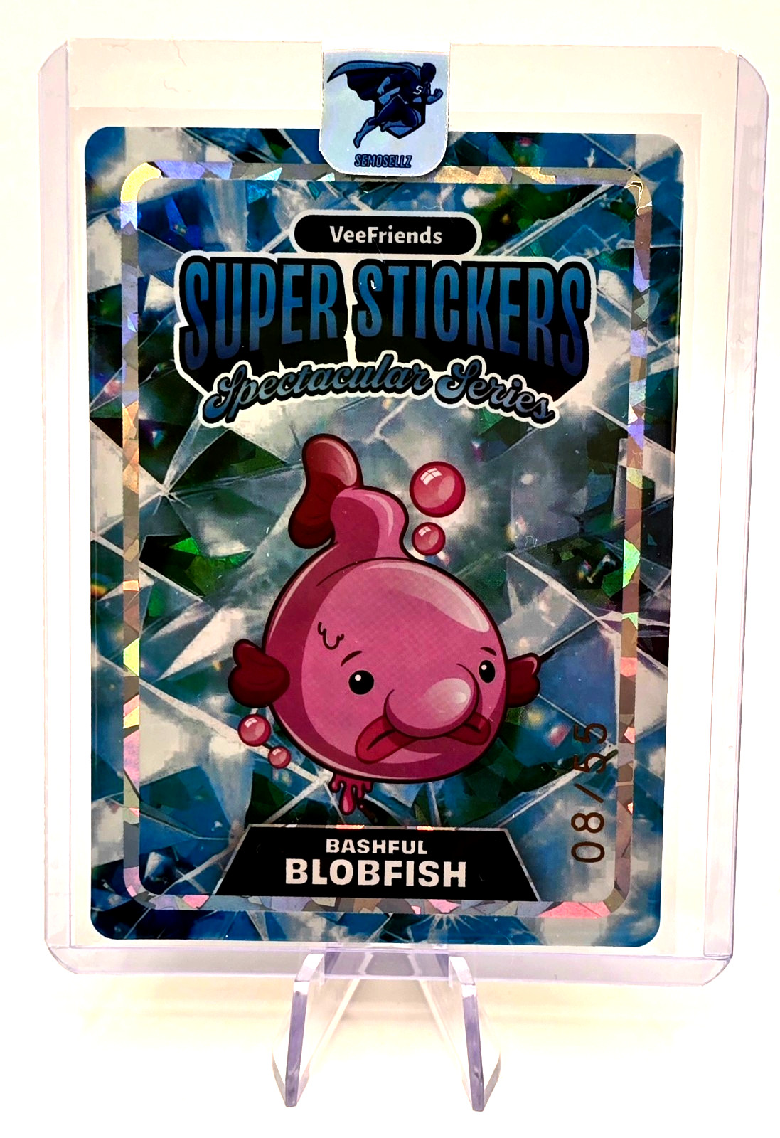Bashful Blobfish 2026 VeeFriends Super Stickers Spectacular DIAMOND 08/55