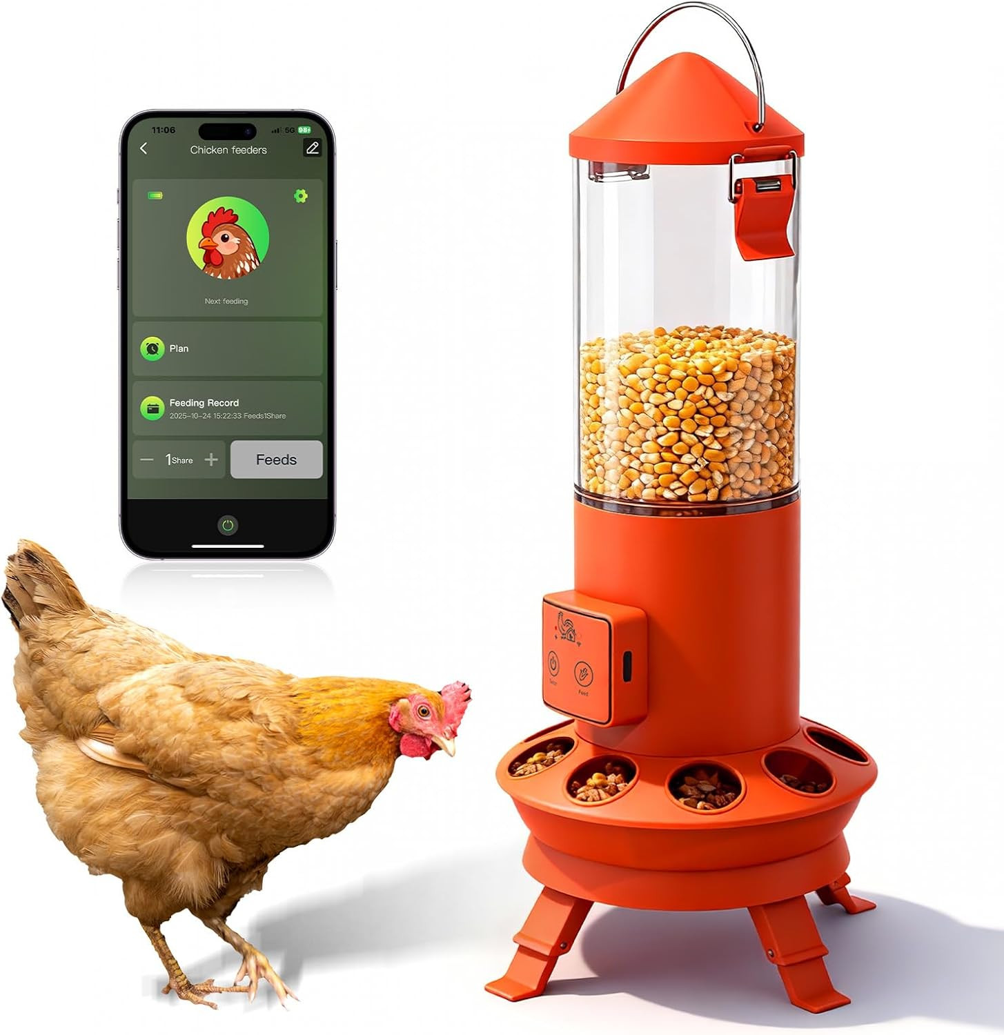 Automatic Chicken Feeder, Smart Chicken Coop Accessories, APP Smart Remote Contr
