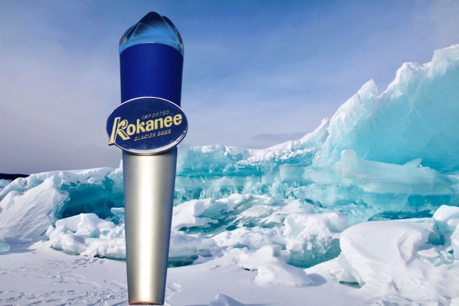 COLUMBIA BREWING KOKANEE ARTIC GLACIER ICEBERG beer tap handle Man Cave