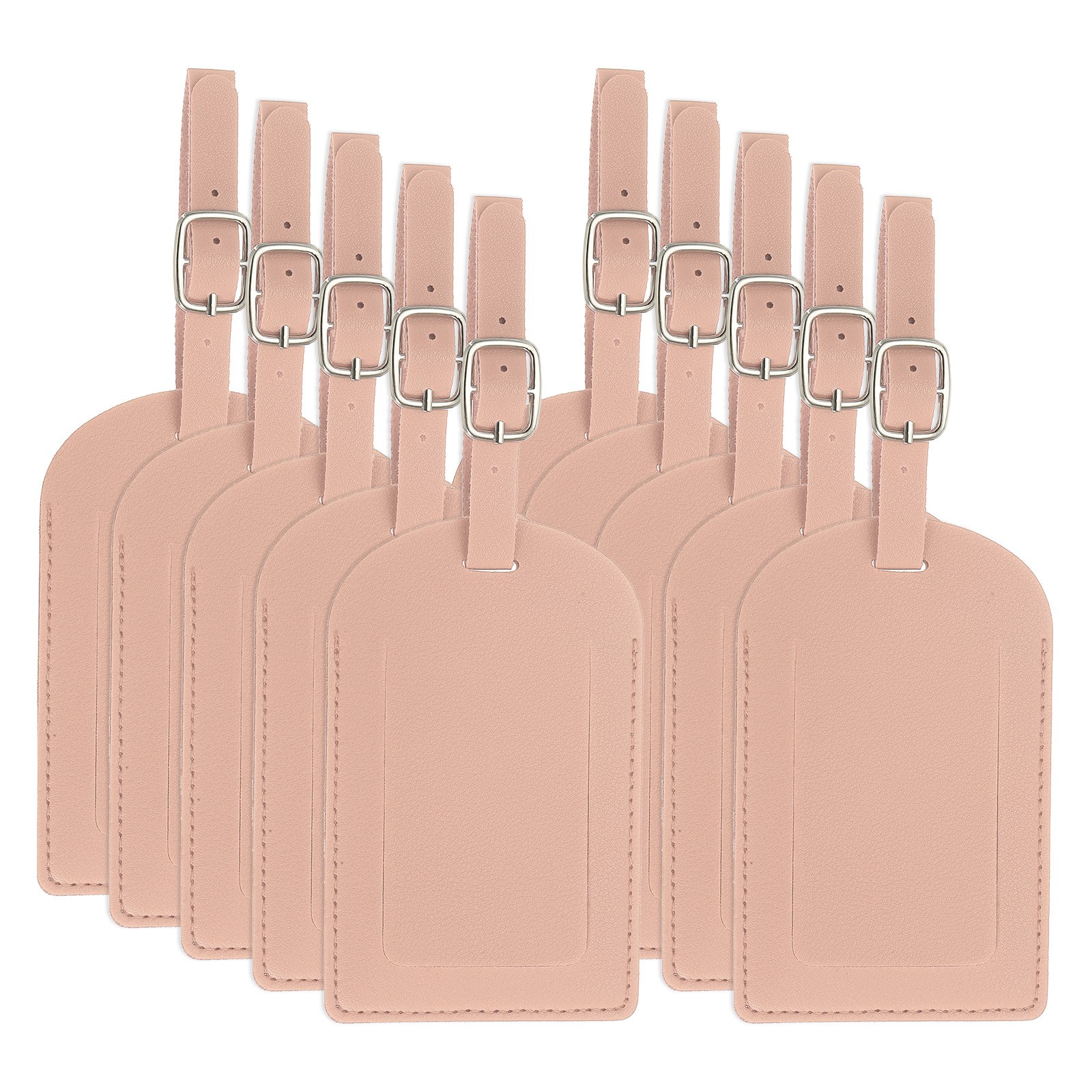 Leather Luggage Tag, 50 Pcs Pu Bag Tags for Suitcases Travel Essentials Pink
