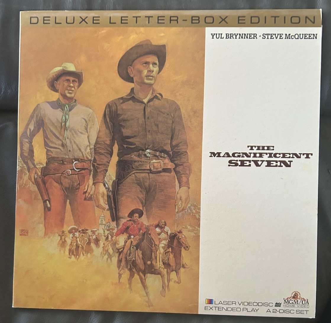 The Magnificent Seven 2 Laserdiscs Deluxe Letter-Box Yul Brenner Steve McQueen