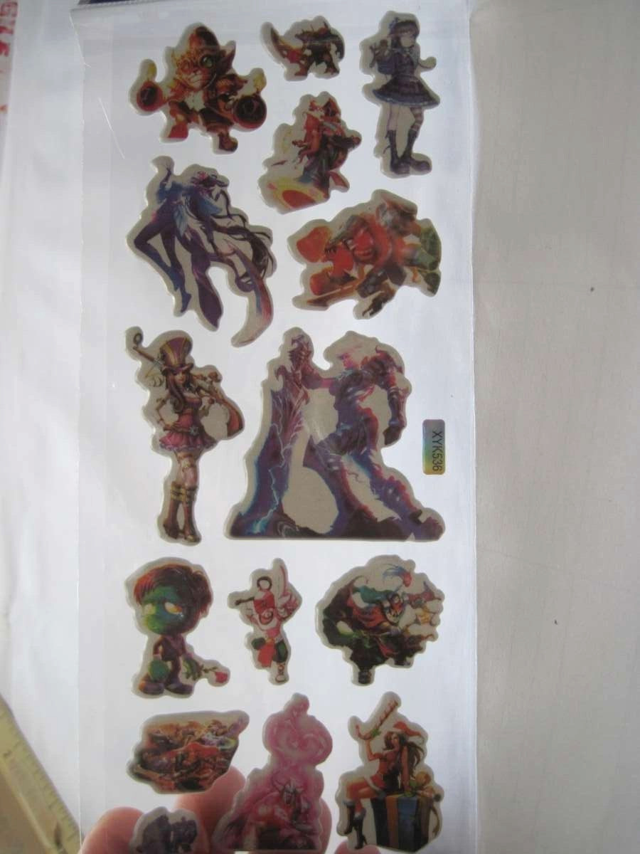 League of Legends Stickers XYK536 3D Puffy Puffed Bubble Sticker Sheet