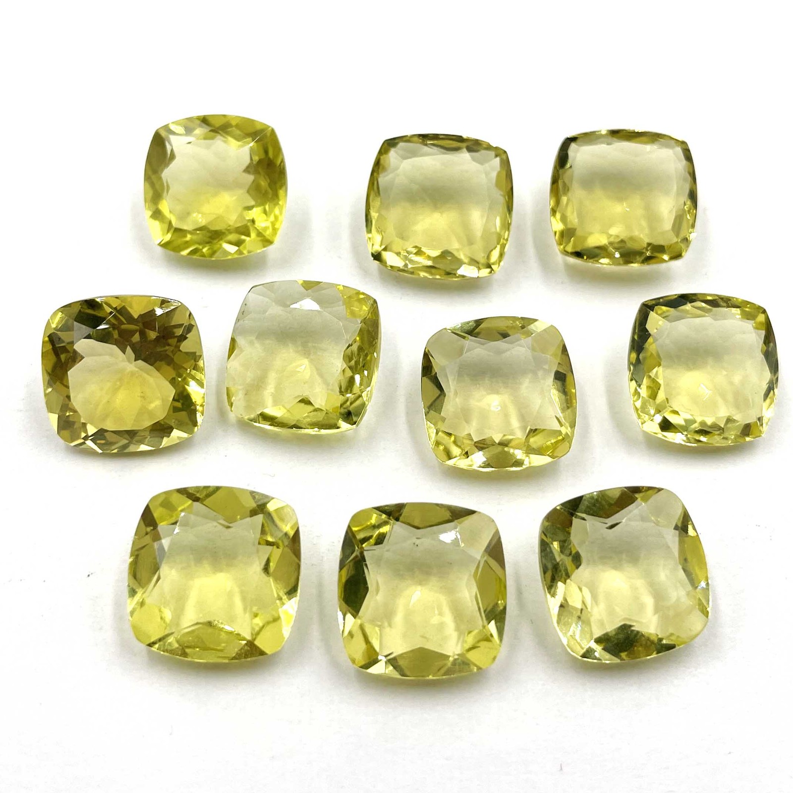 Natural Lemon Quartz Cushion Cut Loose Gemstone Lot 12 Pcs 14 MM 105 CT