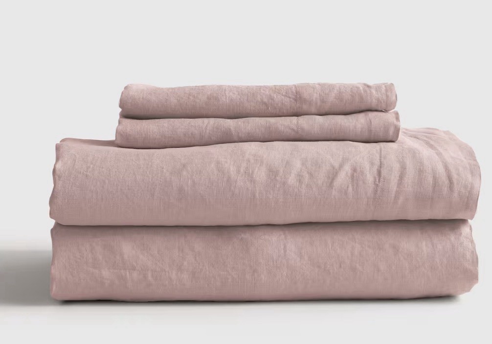 NWOT Quince King Linen Sheet Set 4pc Dusty Mauve 
