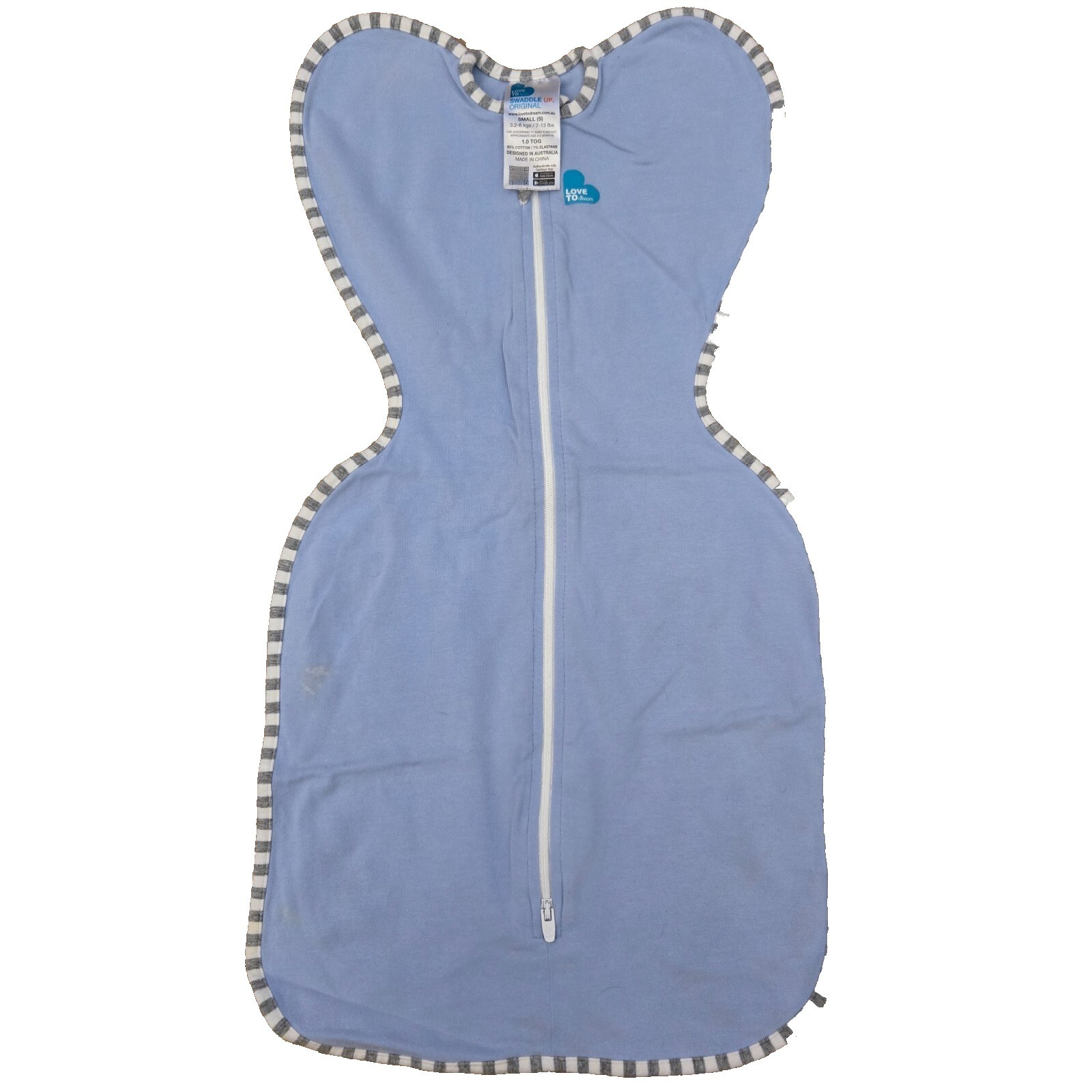 Love To Dream Swaddle UP Original – Blue Baby Sleep Sack with Zipper, Size Small