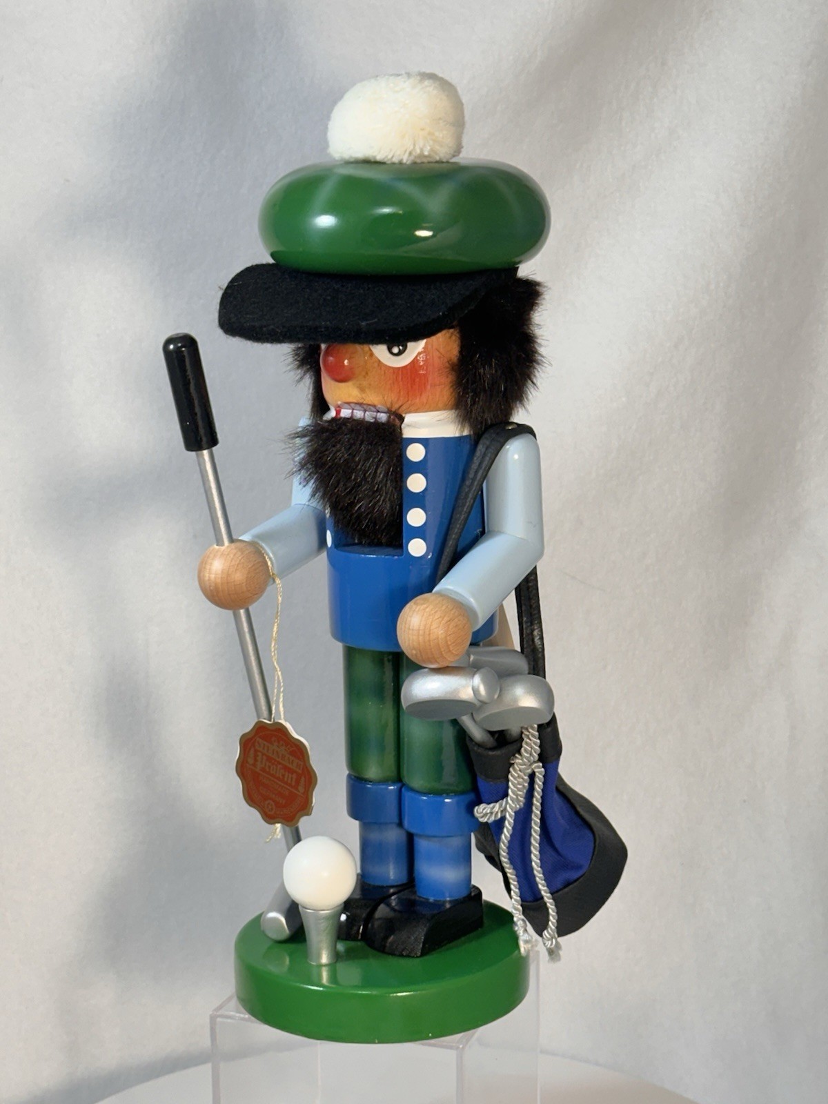 Steinbach Germany Handmade Junior Golfer Wooden Nutcracker Green