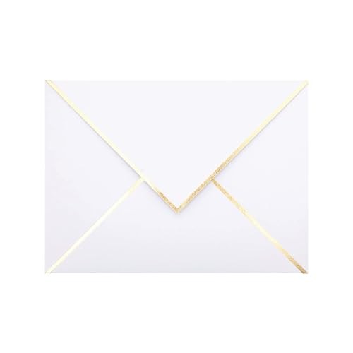 A2 Envelopes - 50-Pack V Flap Foil Border Mailing Envelopes for 4.25" x White