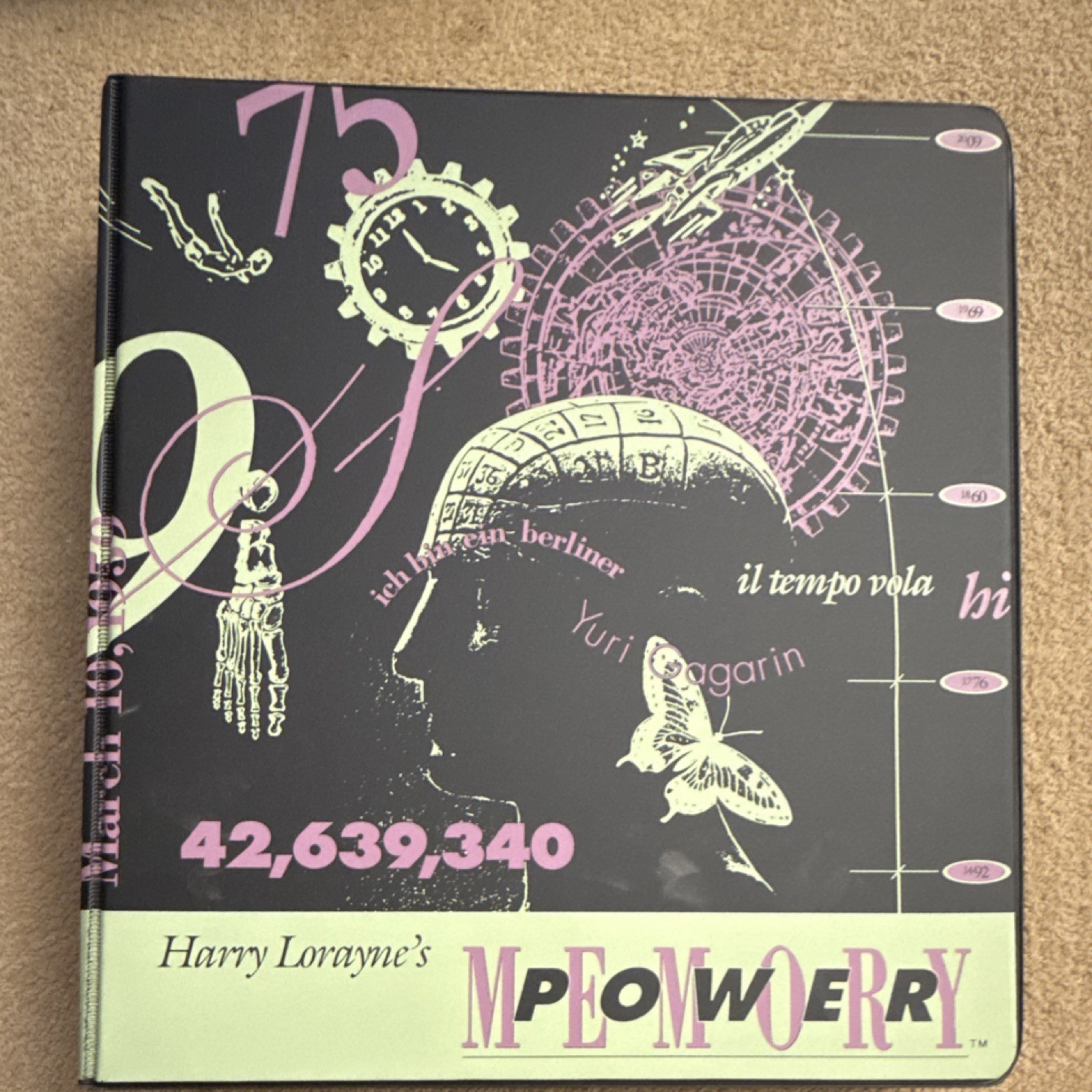 Harry Lorayne Memory Power Course Binder with 5 Cassette Tapes & Materials