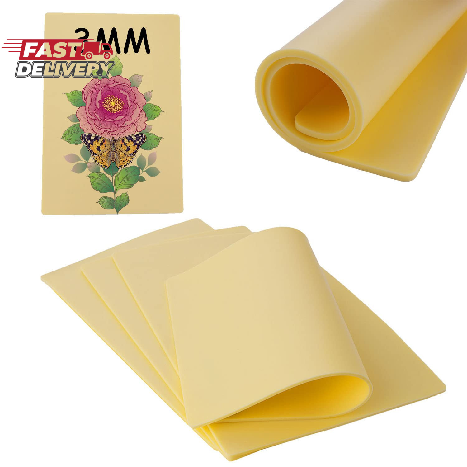 3Mm Tattoo Practice Skin, 3 Pcs 12X8" 3Mm Thick Silicone Fake Skin Blank Double 